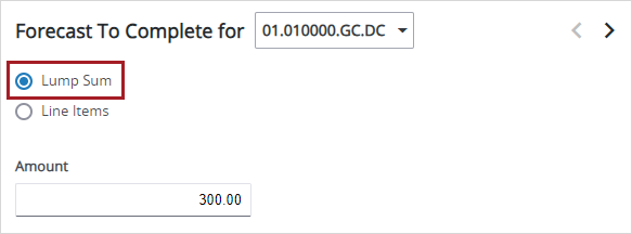 Lump Sum option